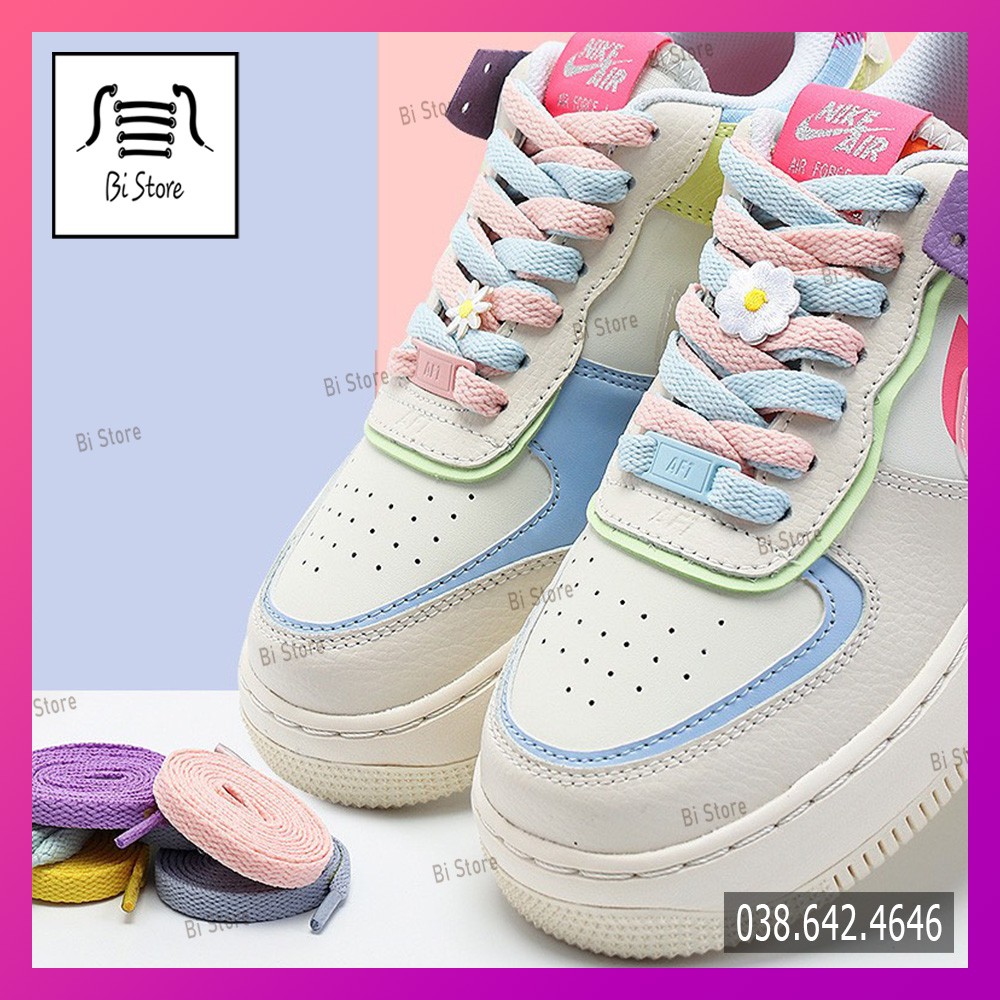 Dây giày dẹt pastel Nike Air Force 1 (AF1), Nike Air Jordan (AJ),... (ảnh chụp thật)