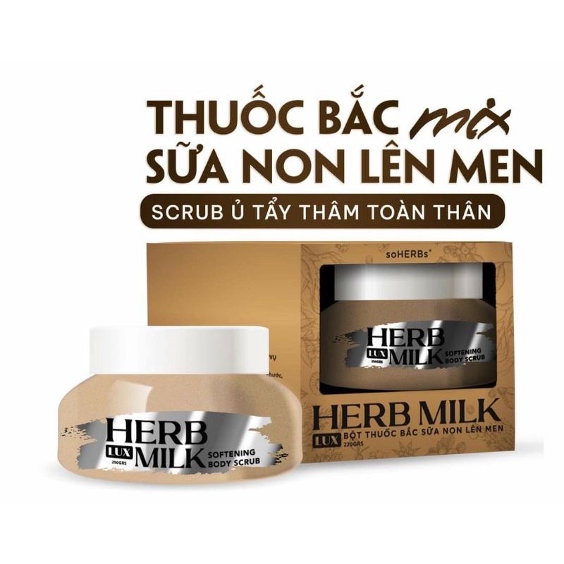 Ủ tẩy da chết thuốc bắc sữa mix non lên men soherbs