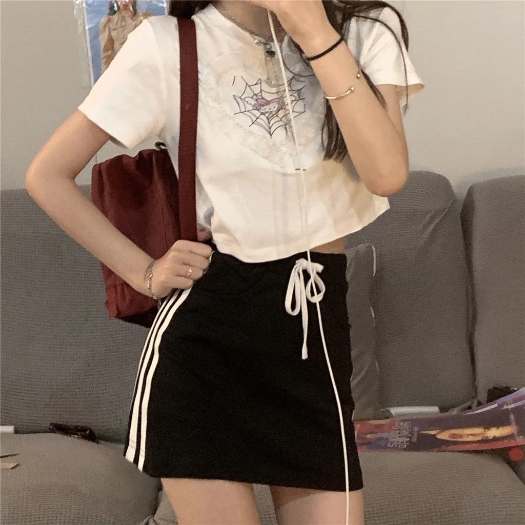 <XS-2XL> ÁO CROPTOP HÌNH HELLO KITTY MẠNG NHỆN TRÁI TIM SIÊU XINH - ORDER 10 NGÀY