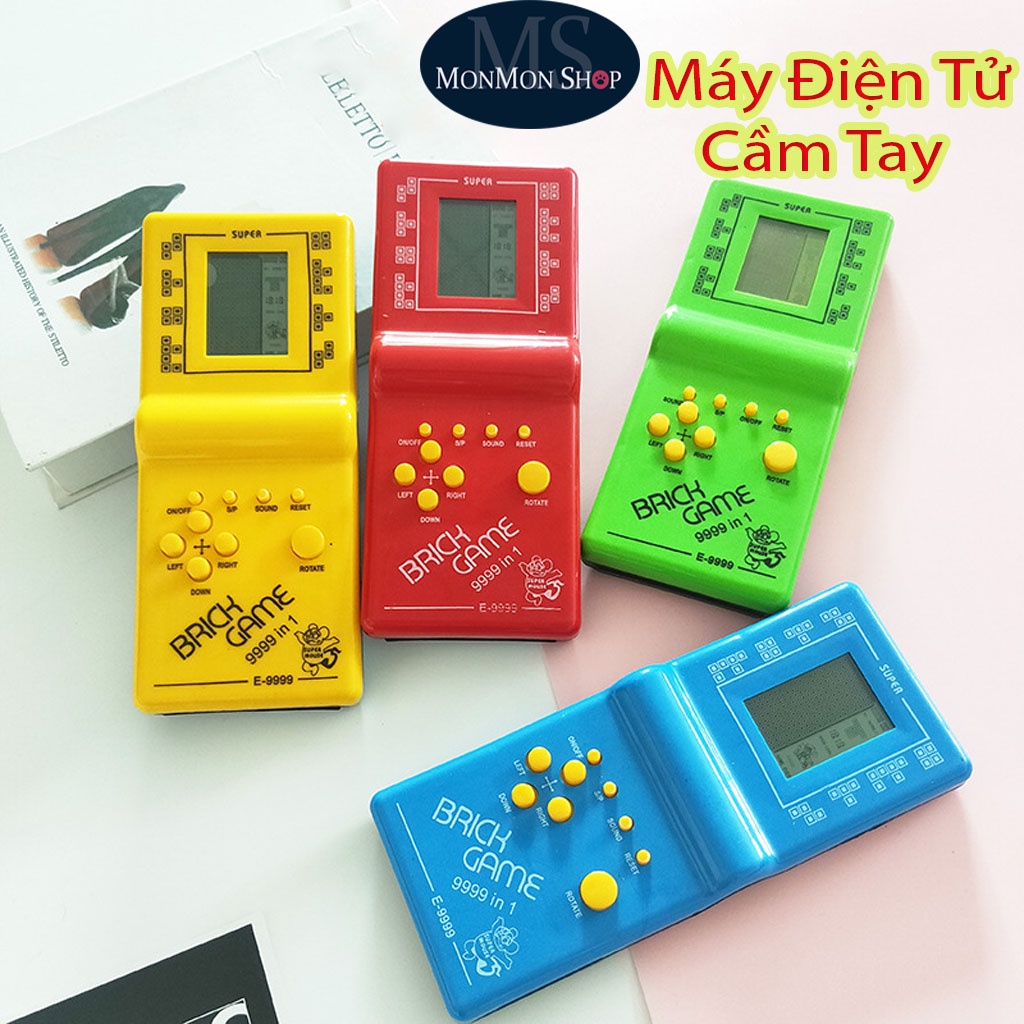 Máy Chơi Game Điện Tử Cầm Tay Xếp gạch, Máy chơi  Xếp Hình Huyền Thoại 8x 9x brick game 9999