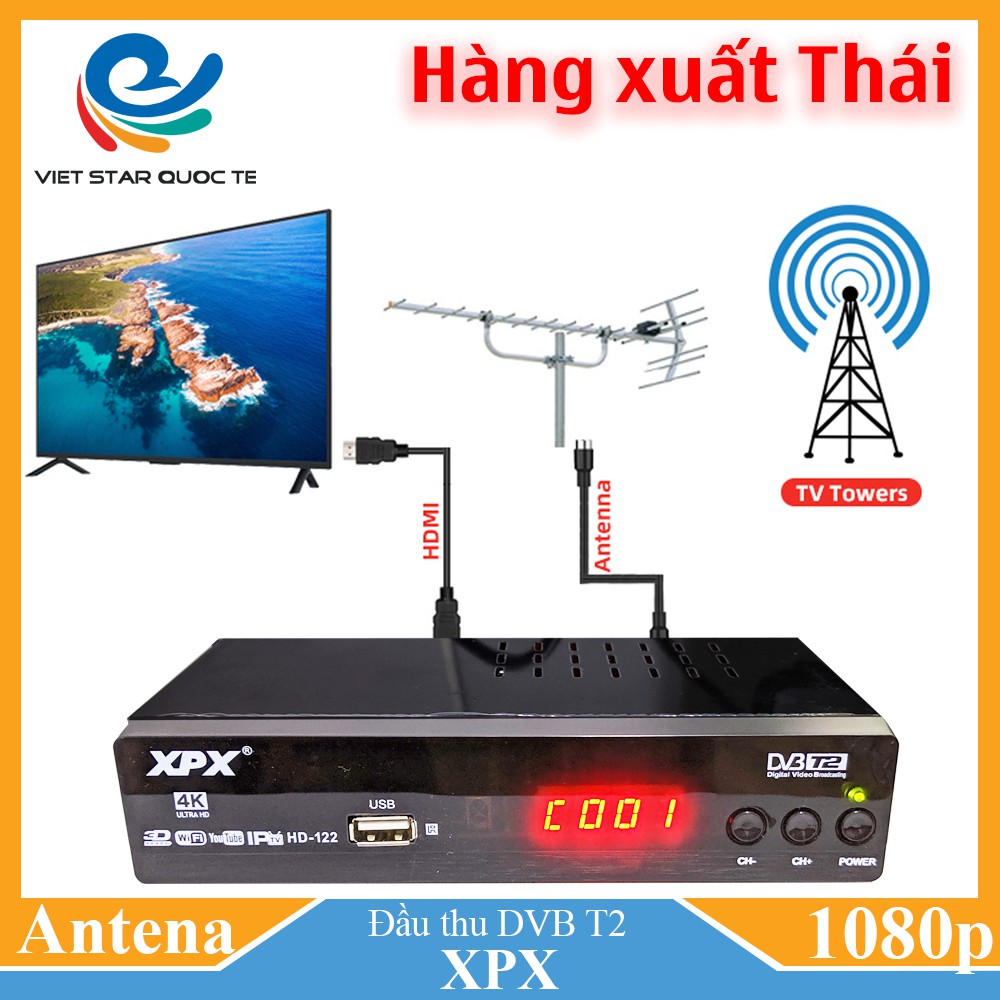 Đầu Thu kỹ Thuật Số DVB T2 XPX Hàng Thái Lan Chính Hãng