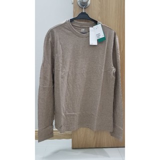 (H&M Auth) JP69 - Áo thun nam tay dài cổ tròn nâu nhạt nâu nhạt (Shop Hàng_Xách_Nhật)
