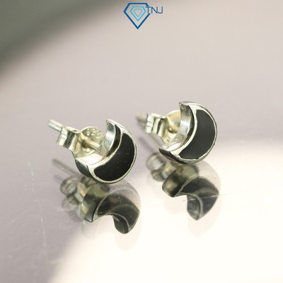 Khuyên tai bạc nam đẹp hình mặt trăng BTA0007 Trang Sức TNJ