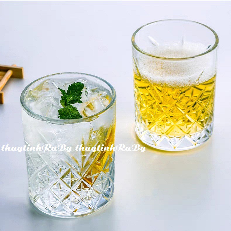 Bộ 6 Ly cốc thủy tinh cao cấp uống nước, ly uống ruou whisky thủy tinh pha lê