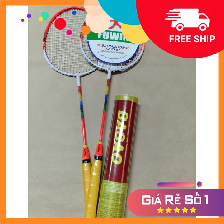 Combo 2 cây vợt cầu lông Fuwin 6802 - tặng ngay 1 hộp cầu lông 3 sao 10 quả
