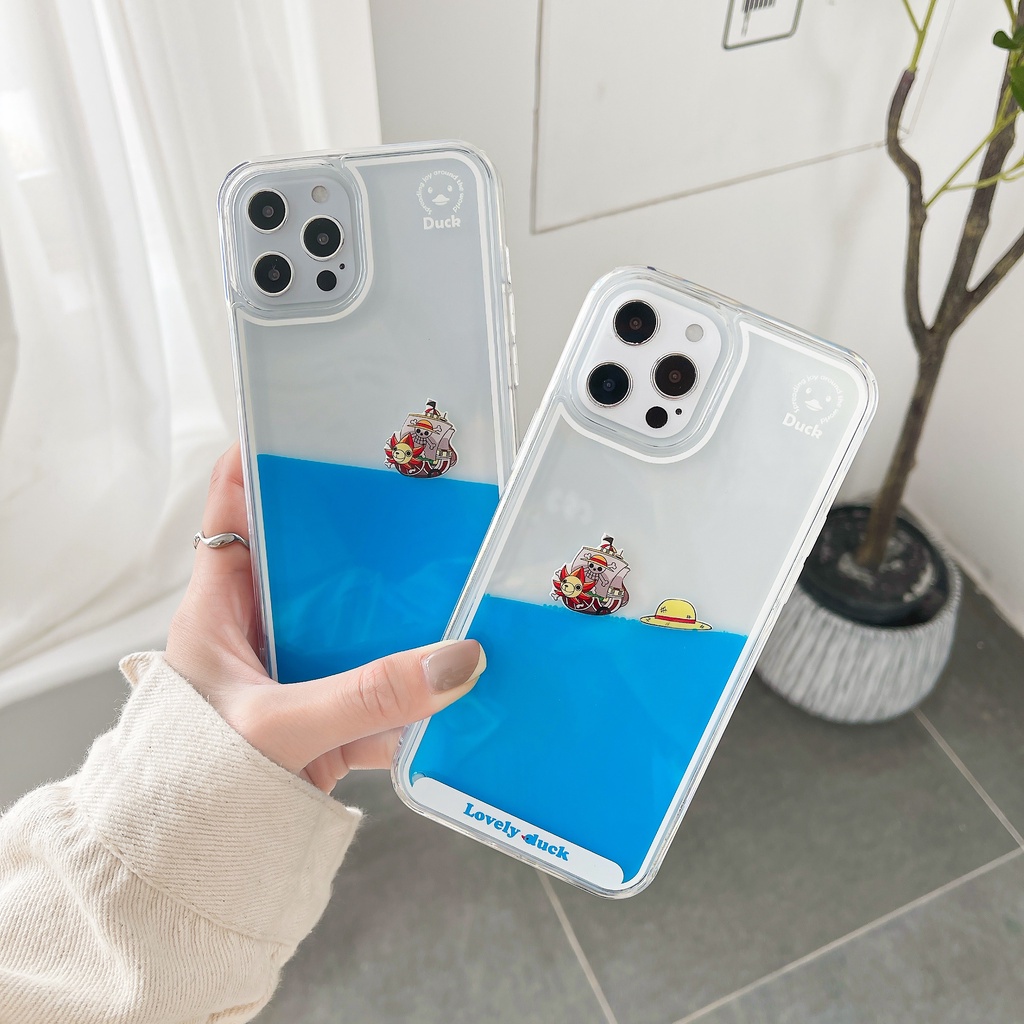 Ốp Điện Thoại Cát Chảy In Hoạt Hình One Piece Cho iPhone 6 6S 7 8 Plus X Xs XR XSMAX 11 12 13 PRO MAX