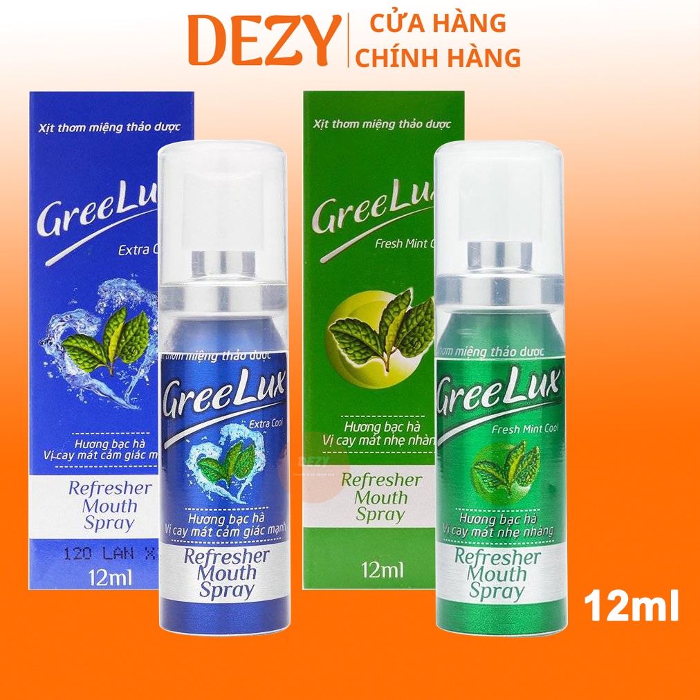 Xịt Thơm Miệng Thảo Dược GreeLux Extra Cool - Fresh Mint Cool An Toàn Khi Nuốt Thơm Mát Tức Thì Giảm Sâu Răng Dezy