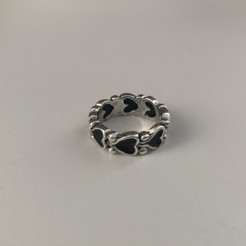 Nhẫn Đeo Tay Kim Loại Hình Trái Tim Kiểu Cổ Điển Cá Tính Dành Cho Nữ