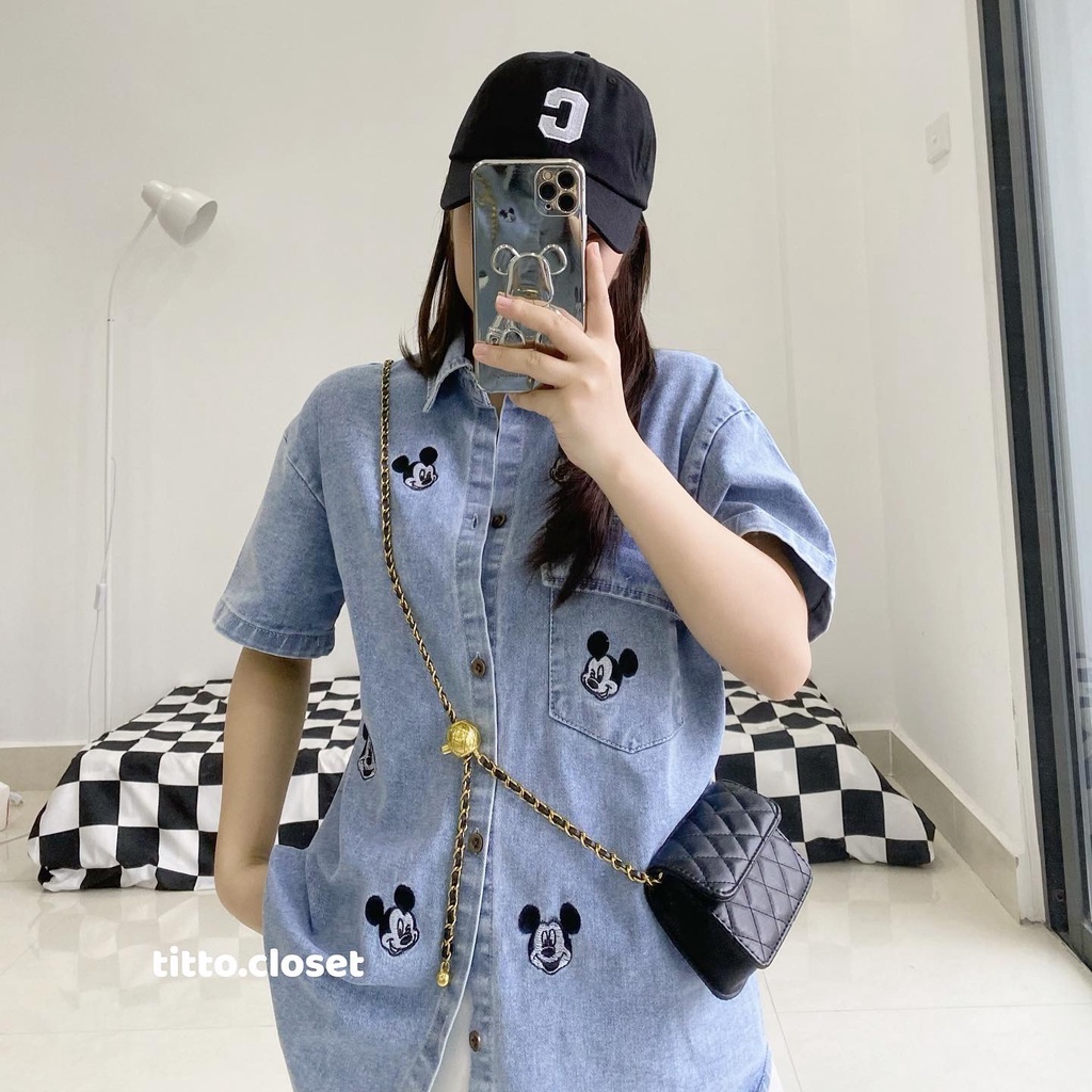 Áo Sơ Mi Vintage Jean Túi Ngực Form Rộng - Có Video Shop Quay - Titto Closet