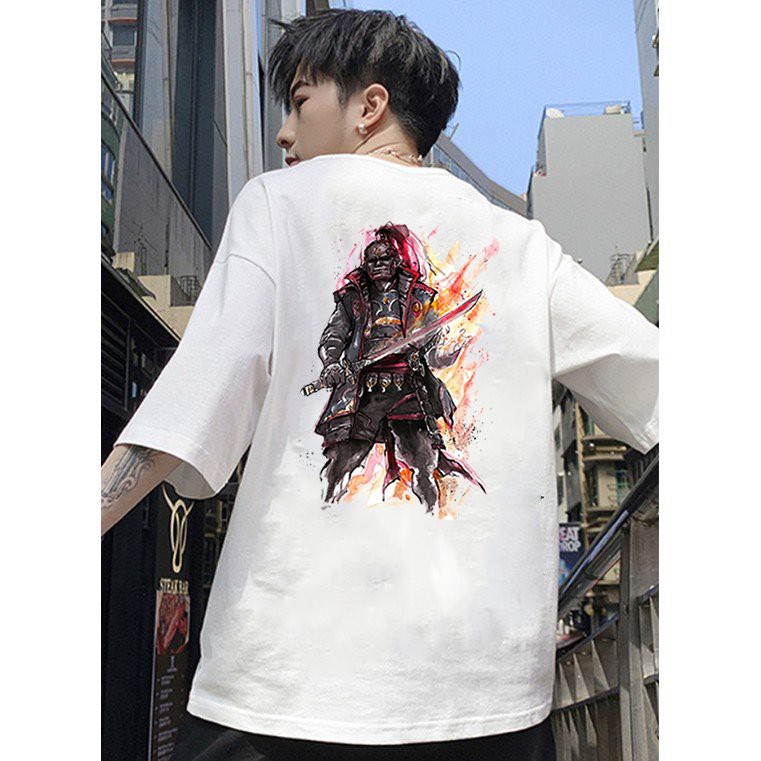 Áo thun unisex độc lạ Samurai form rộng vải dày mịn 2019T1831