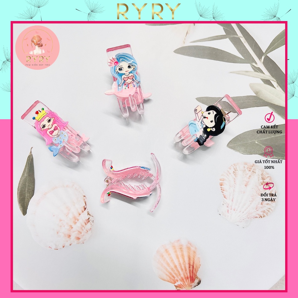 Kẹp Càng Cua 3 Răng Nàng Tiên Cá Siêu Đáng Yêu Cho bé