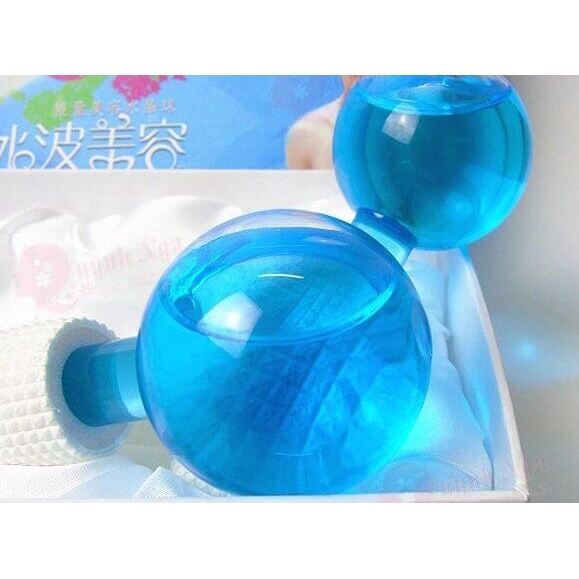 Qủa cầu masage mặt, thanh lăn đá lạnh se khít lỗ chân lông hộp 2 quả