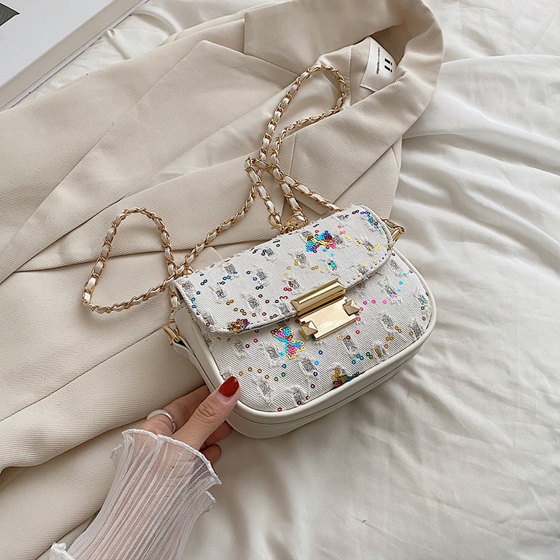 Túi Đeo Chéo Vai Đính sequin Lấp Lánh Thời Trang Dành Cho Nữ