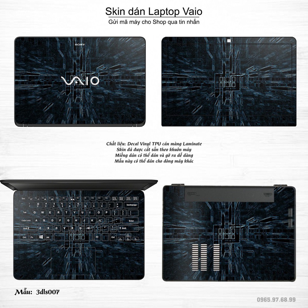 Skin dán Laptop Sony Vaio in hình 3D