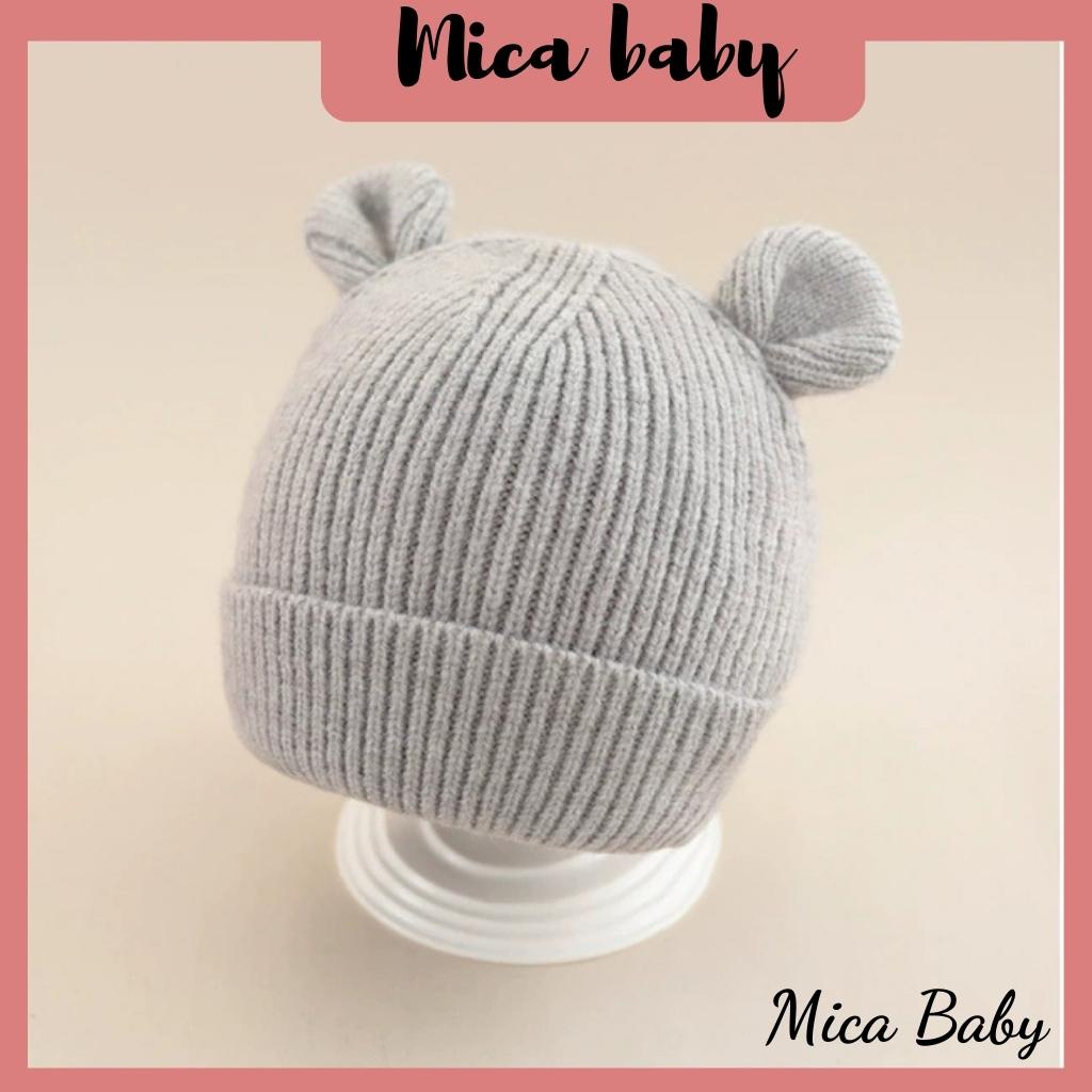 Mũ nón len tai gấu nhỏ dễ thương cho bé  Mica baby ML37