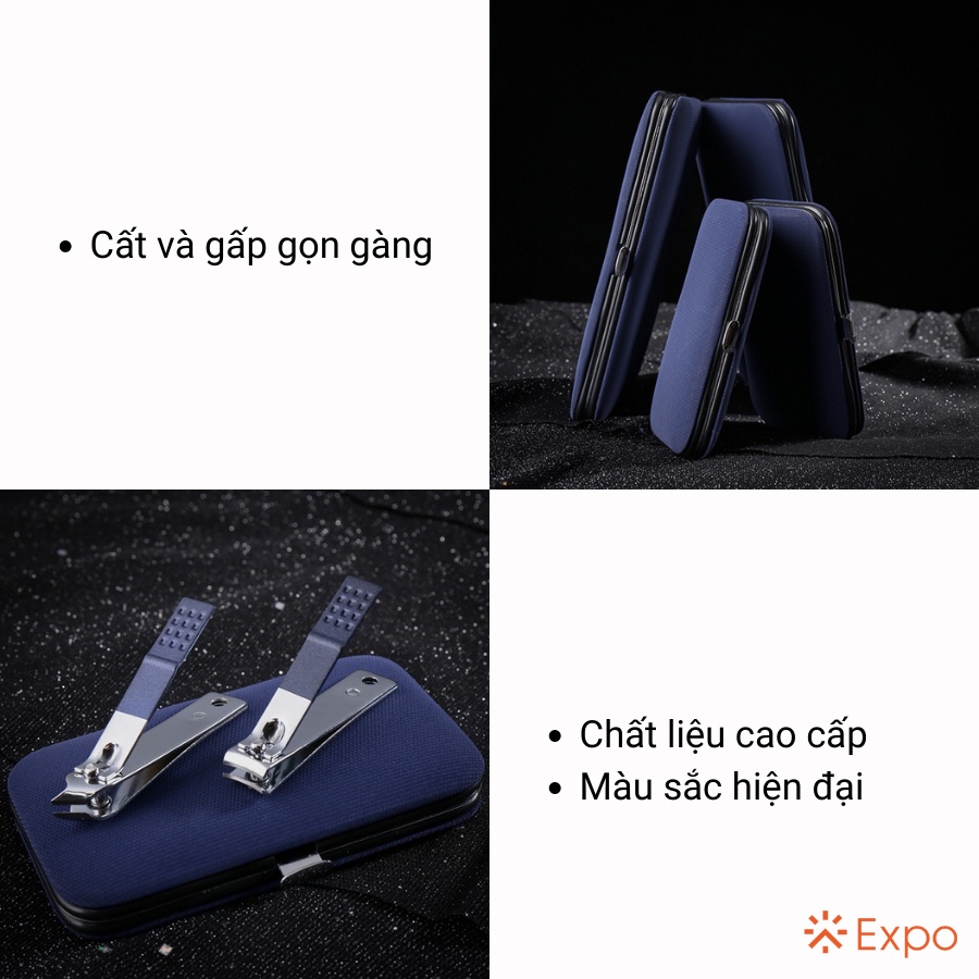 Bộ Dụng Cụ Cắt Móng Tay 7 Món Bằng Thép Không Gỉ Expo Official