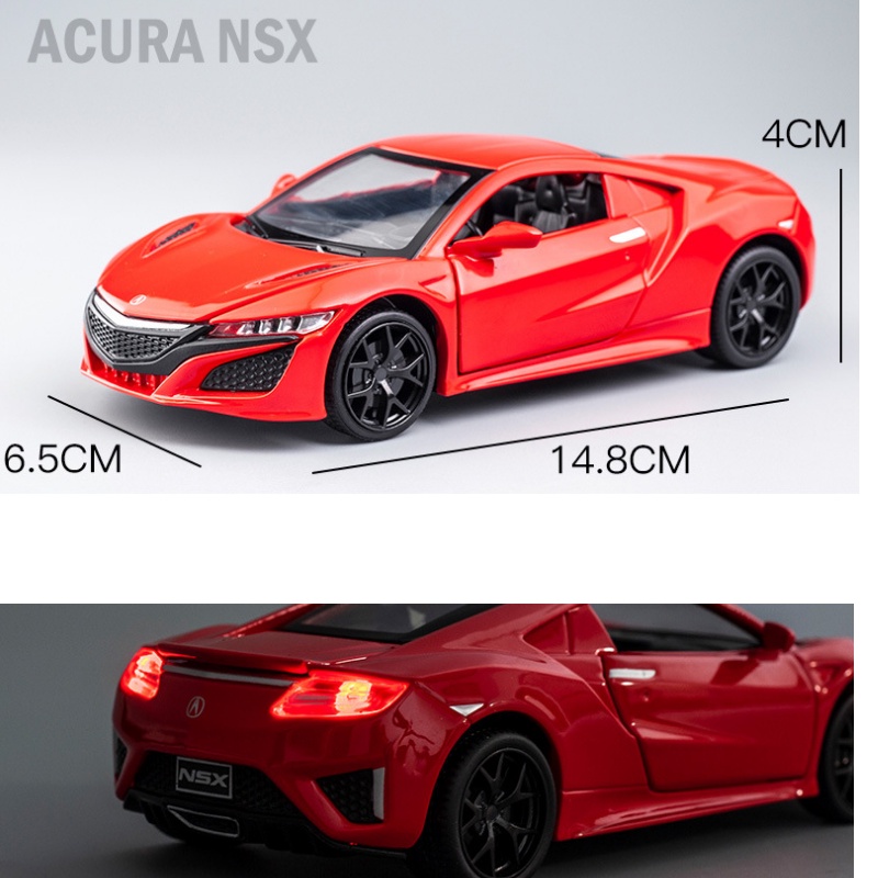 Mô hình xe ô tô Acura tỉ lệ 1:32 xe bằng kim loại có âm thanh và đèn mở các cửa xe đồ chơi trẻ em