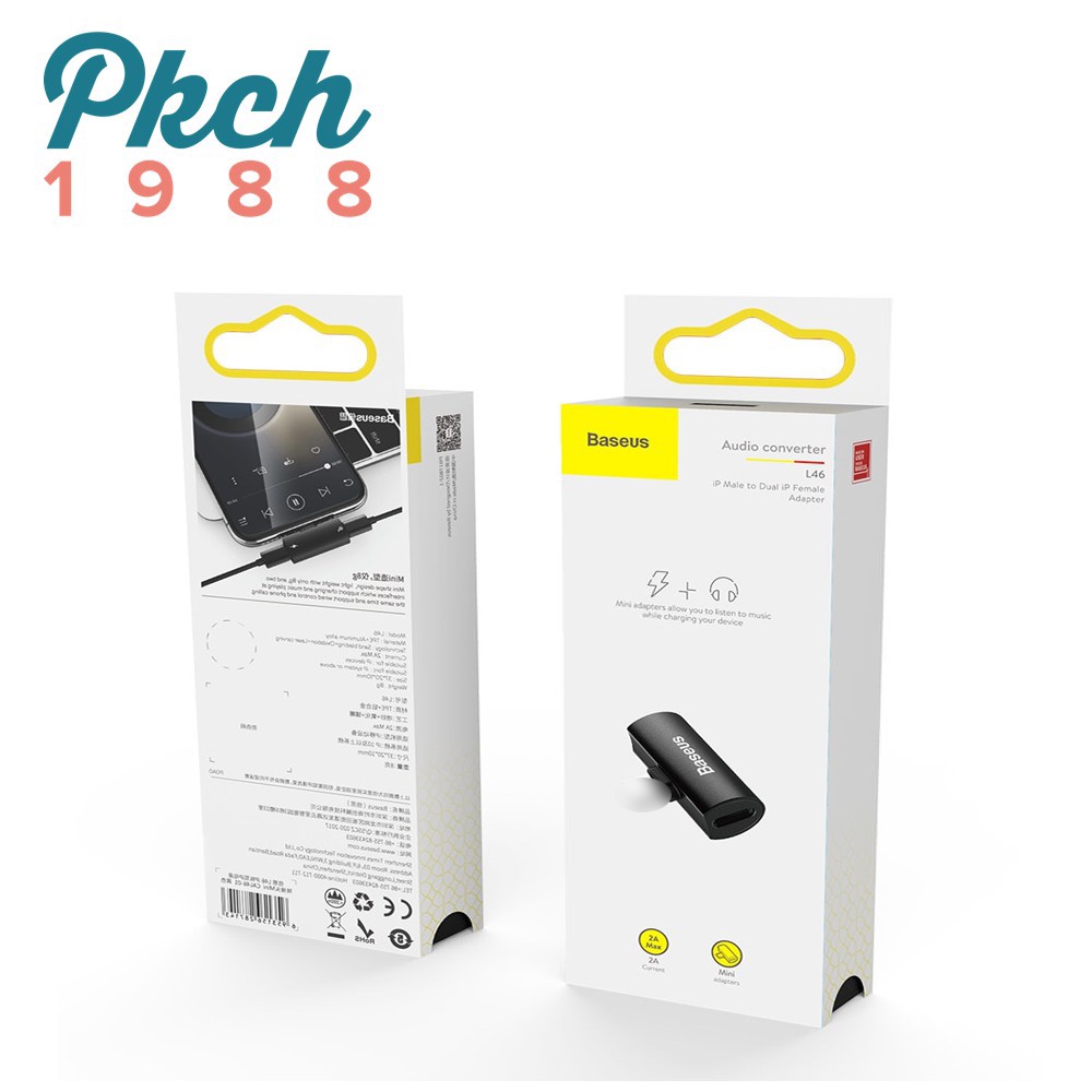 JACK chia cổng 1 thành 2 có hỗ trợ đàm thoại cho IP/tablet táo-Baseus L46