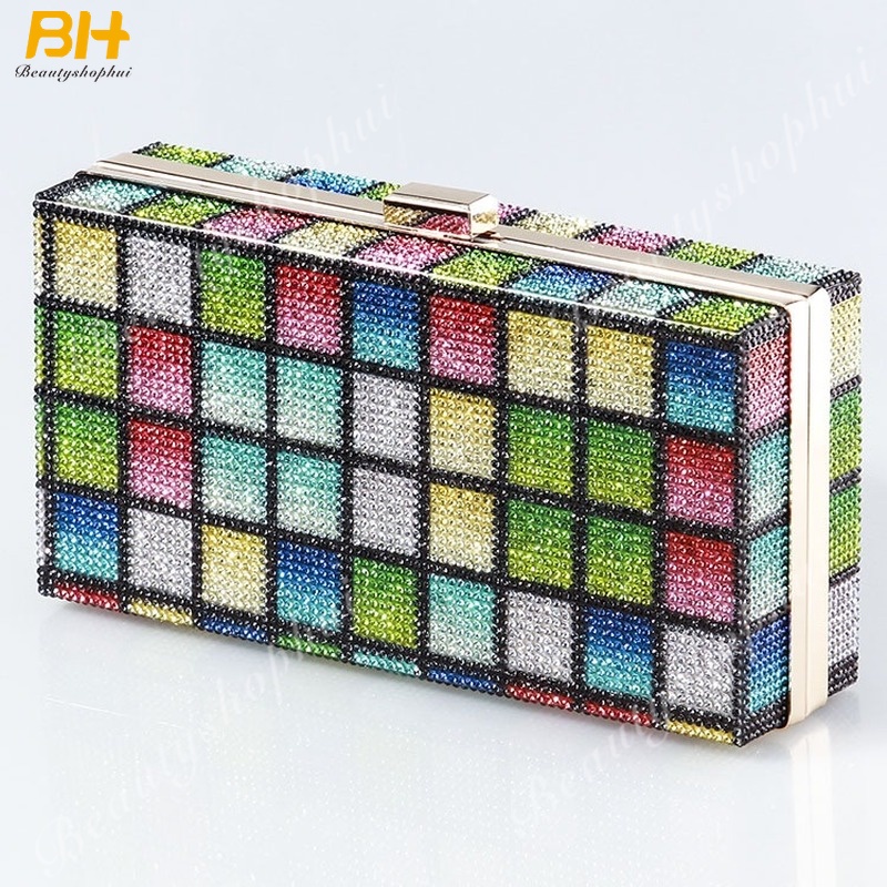 Ví Cầm Tay Dự Tiệc Thiết Kế Mới Đính Đá Cao Cấp Thời Trang Theo Phong Cách Âu Mỹ Cho Nữ