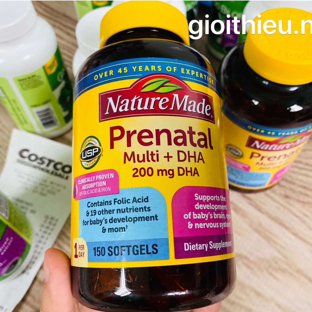 Vitamin tổng hợp cho bà bầu Prenatal Multi+ DHA Nature Made của Mỹ