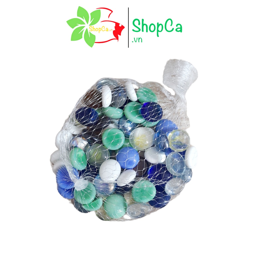 Túi Sỏi thủy tinh nhiều màu dùng trang trí bể cá mini (350g)