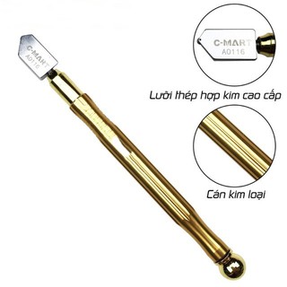 Dao cắt kính thân vàng c-mart