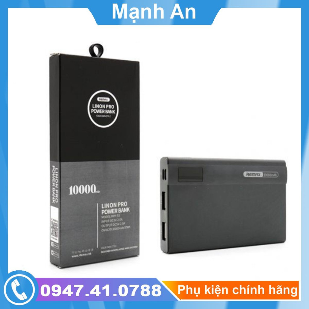Pin sạc dự phòng Nhỏ Gọn Remax RPP-53  10000mAh - Hàng Chính Hãng