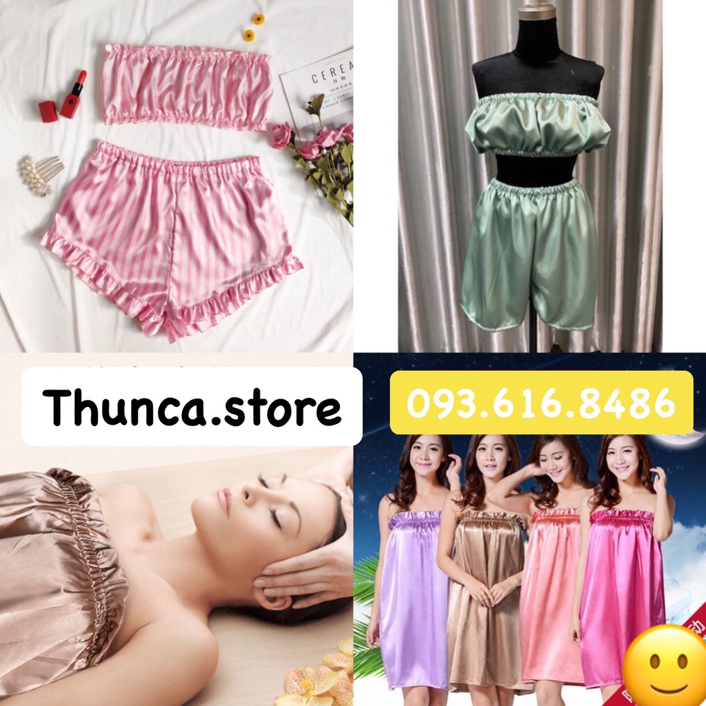 Bộ đùi lụa SPA, sét áo quây quần đùi chuyên dùng trong SPA Thunca.store