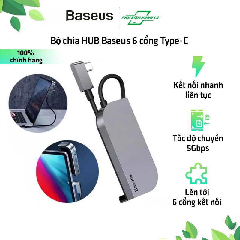 Bộ Chuyển Đổi - HUB Baseus 6 Cổng Type-C Sang HDMI USB 3.0 TF, SD, Jack 3.5mm,... Cho iPad Pro Macbook Pro