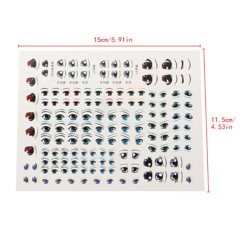 Miếng dán trang trí hình mắt búp bê hoạt hình đáng yêu