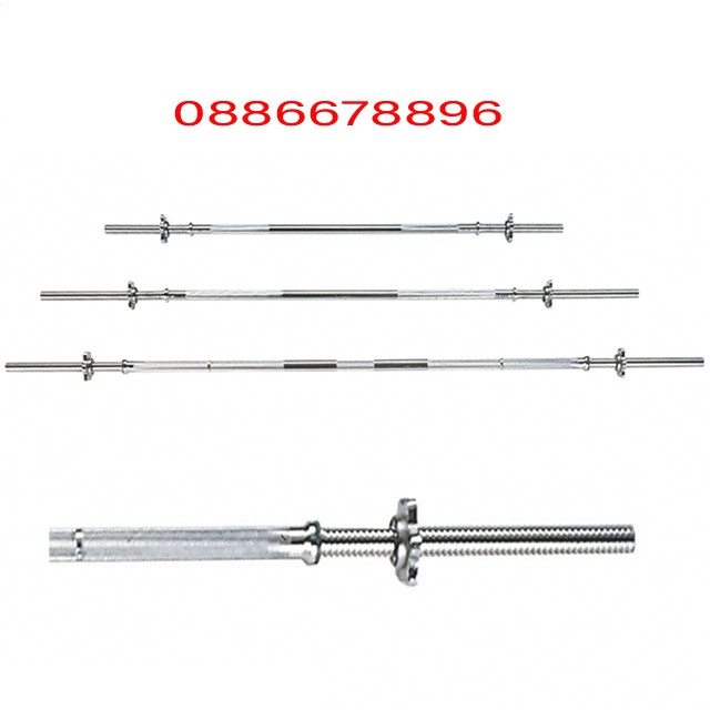 Đòn tạ 150cm thép đặc mạ inox, bền, chắc chắn, được sử dụng cho các bài tập cơ tay, cơ bắp tay và cơ ngực