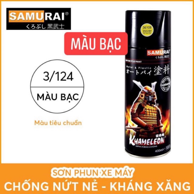Sơn xịt samurai màu bạc 124