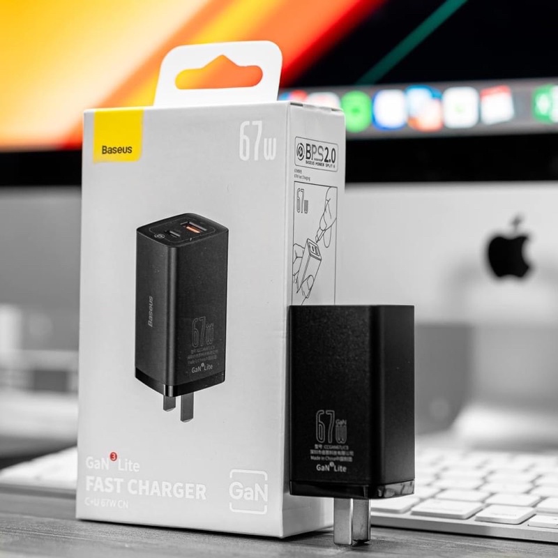 Sạc nhanh đa năng 2 cổng Baseus GAN3 Lite FAST CHARGER 67W