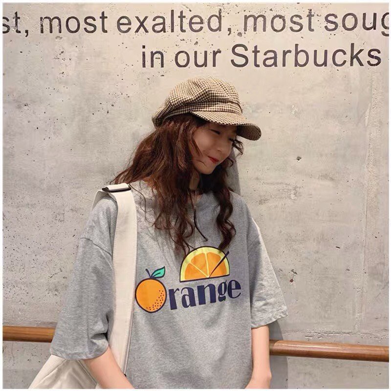 Áo Thun Tay Lỡ In Nhiệt Orange form Unisex nam nữ phong cách Ulzzang - Áo Phông Unisex Tay Lỡ In Orange ATIN09 | BigBuy360 - bigbuy360.vn