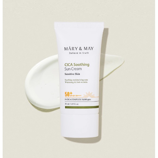 Kem chống nắng rau má MARY & MAY CICA SOOTHING SUN CREAM