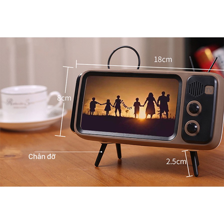 Loa bluetooth TV cổ điển, tương thích với tất cả các dòng điện thoại, có Jack 3.5 kết nối, làm giá đỡ điện thoại