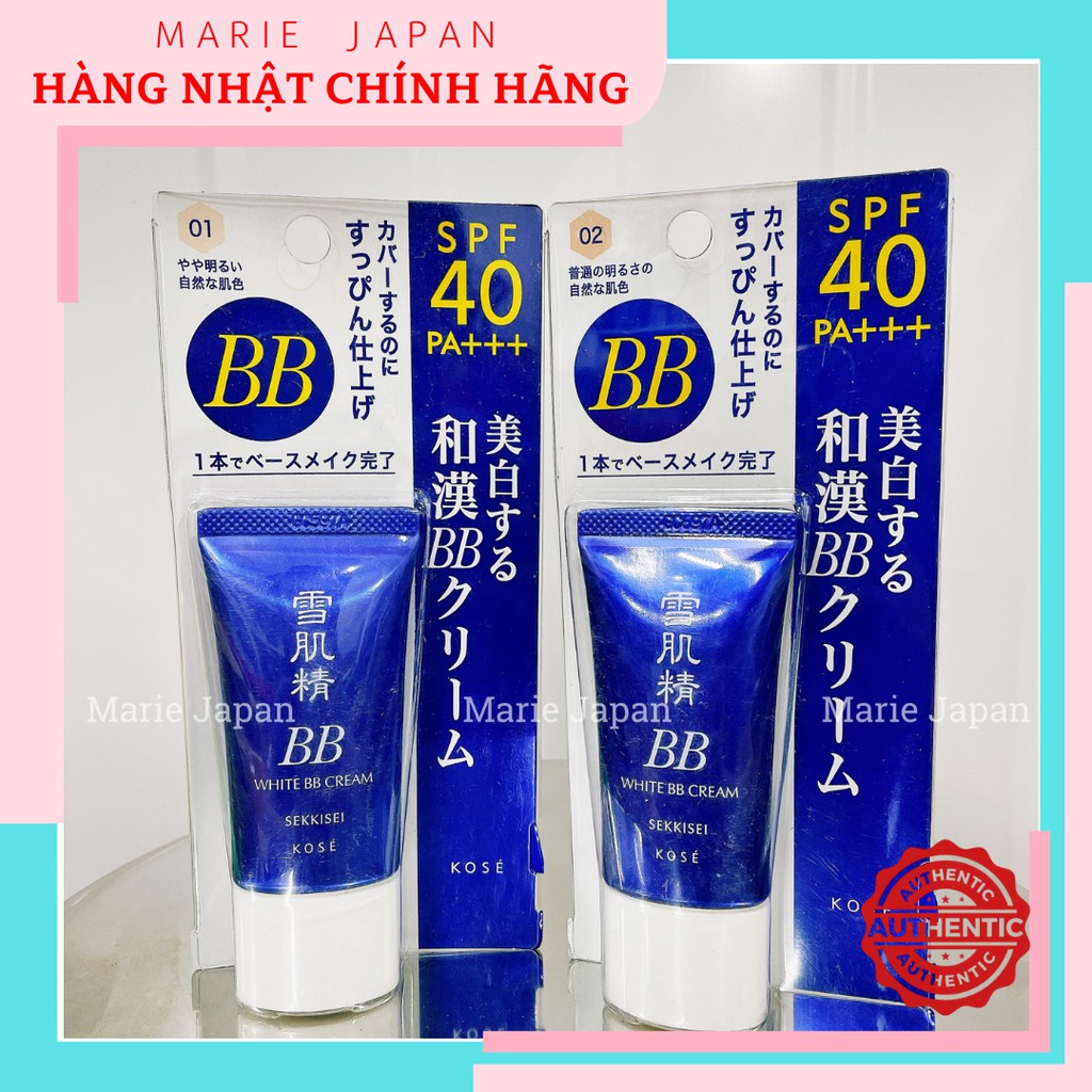 Kem Nền BB Kose Sekkisei Dưỡng Trắng Che Khuyết Điểm White Cream 6 in 1 - Tuýp 30g