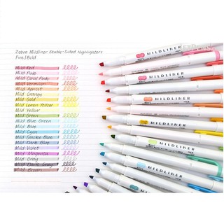 Set 5 bút đánh dấu hai đầu Zebra Mildliner