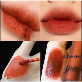 Son bbia màu 12 sweet boss - cam cháy, son kem lì bbia velvet lip tint hàn quốc