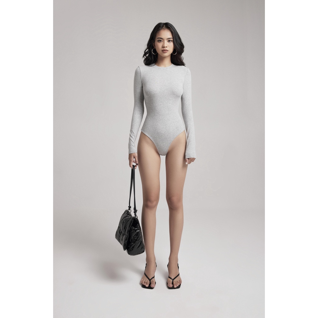 Áo Dài Tay Cổ Bo Bodysuit Nữ BUSY Thun Zip Lạnh Co Giãn Ôm Sát DT13B | BigBuy360 - bigbuy360.vn