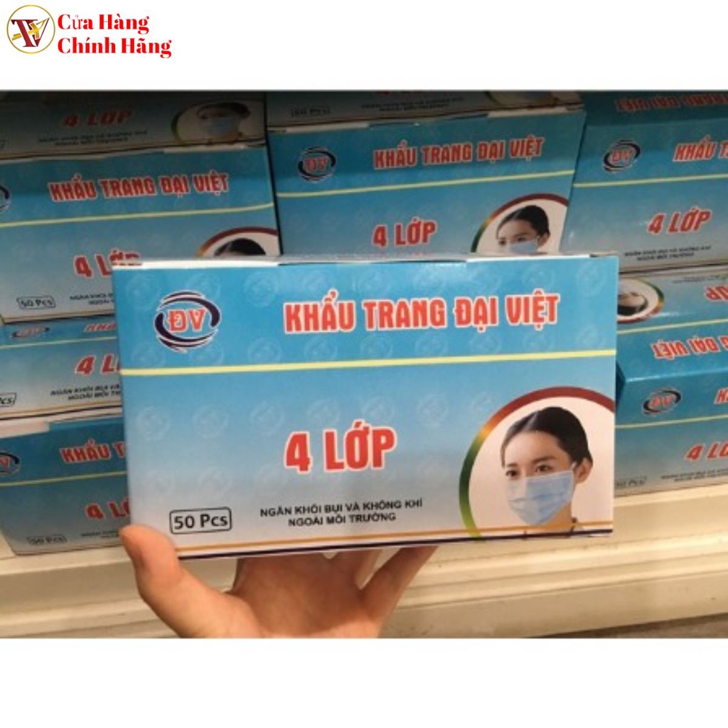 Khẩu Trang Y Tế 4 Lớp ,Hộp 50 Chiếc Tác Dụng Kháng Khuẩn,Lọc Khói Bụi Độc Hại