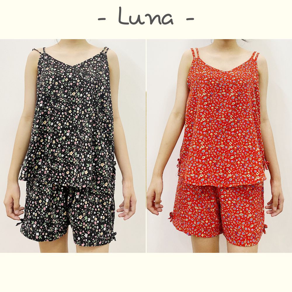 Đồ bộ mặc nhà nữ quần đùi áo dây lụa thái thoáng mát bigsize dưới 80kg LUNA giá rẻ