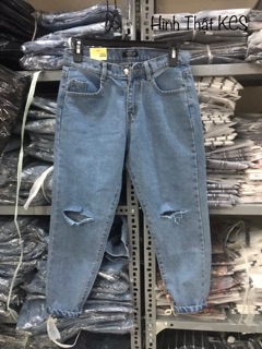 Baggy Jeans Nữ Lưng Cao Rách Gối ( + Hình Thật Ảnh Cuối)