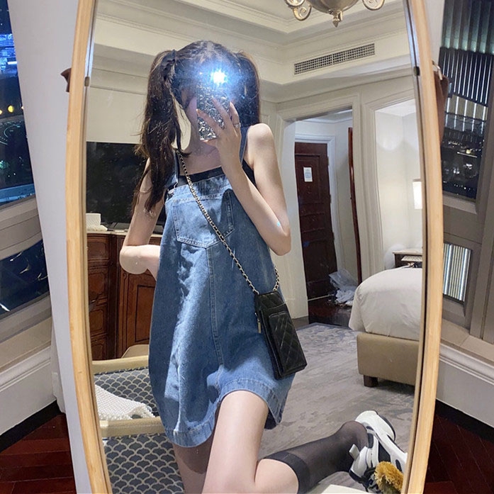 Đầm Yếm Denim IELGY Phong Cách Cổ Điển Dành Cho Nữ | BigBuy360 - bigbuy360.vn
