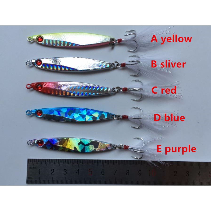 Mồi giả câu cá 10g 14g 21g bằng kim loại 5 màu
