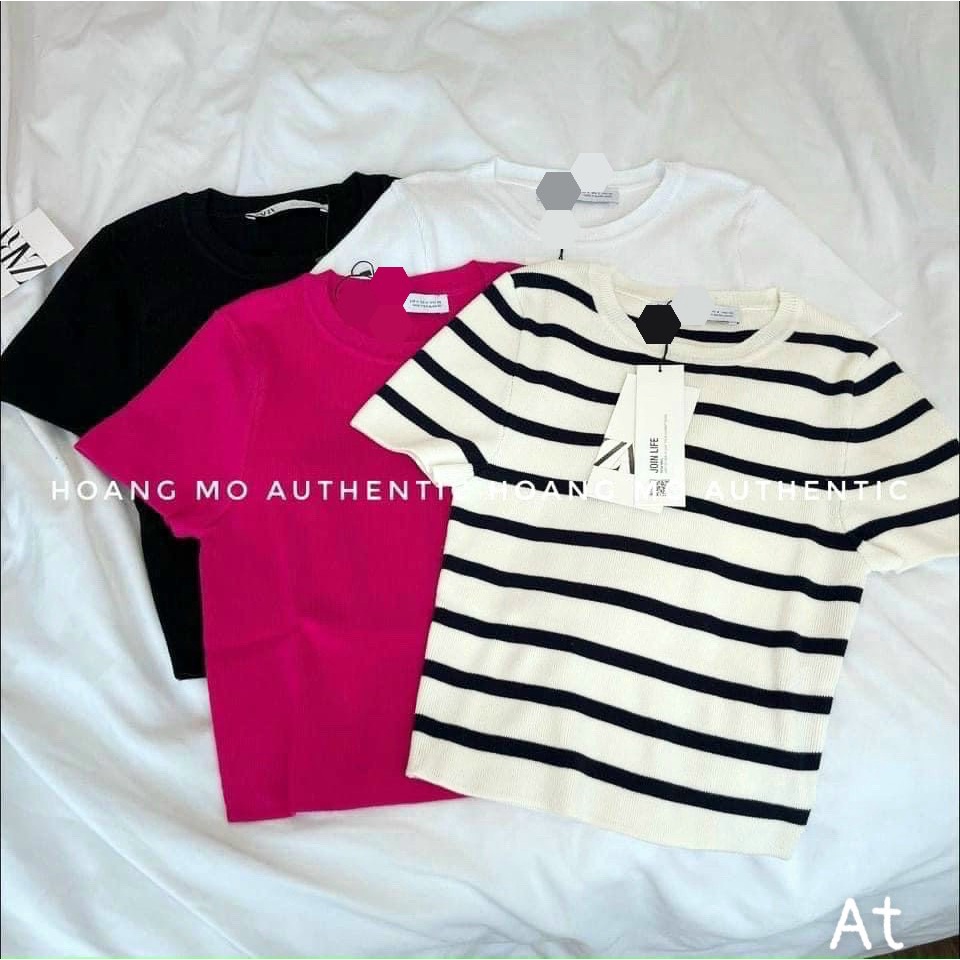 Set 3 áo phông zip ZR nhiều màu dáng ngắn