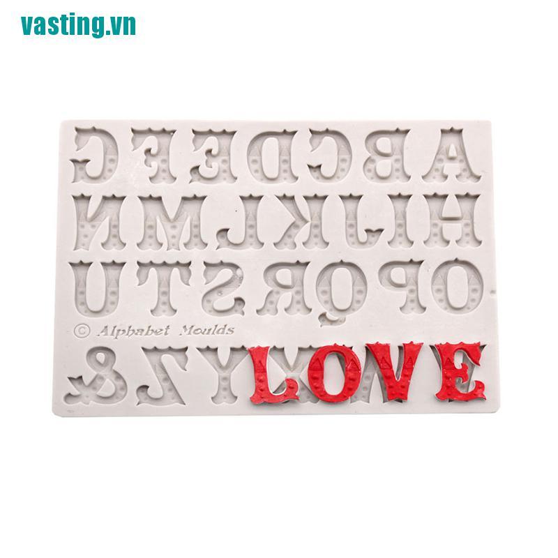 V☆Khuôn Silicone Nhấn Bánh Hình Chữ Cái Tiếng Anh