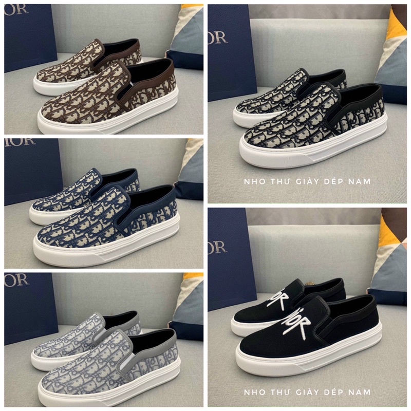 Giày thể thao nam  _  giày lười nam slipon dior  - cao cấp-full hộp❤️