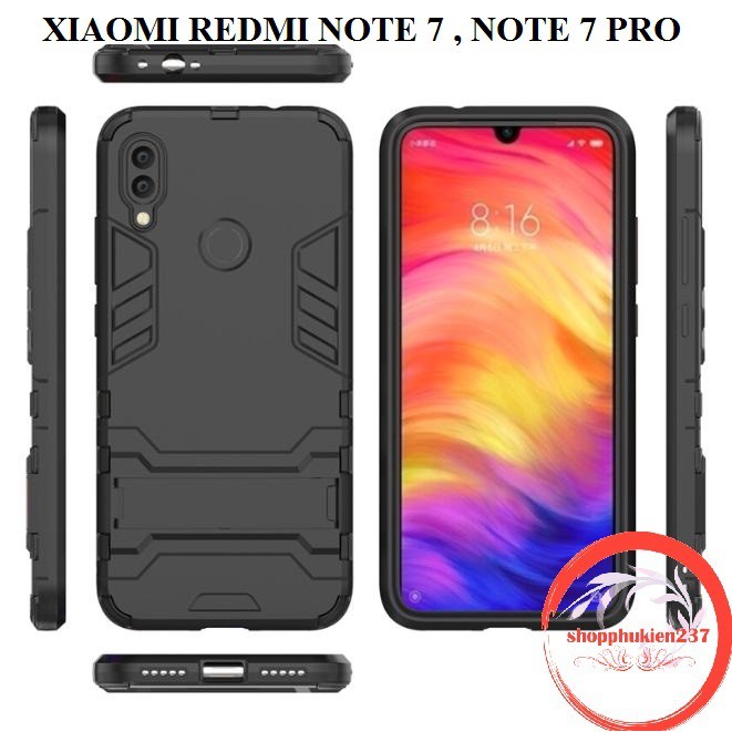 [Freeship toàn quốc từ 50k] Ốp Lưng Xiaomi Redmi Note 7 , Note 7 Pro Ốp Chống Sốc Ironman Cao Cấp Có Giá Đỡ