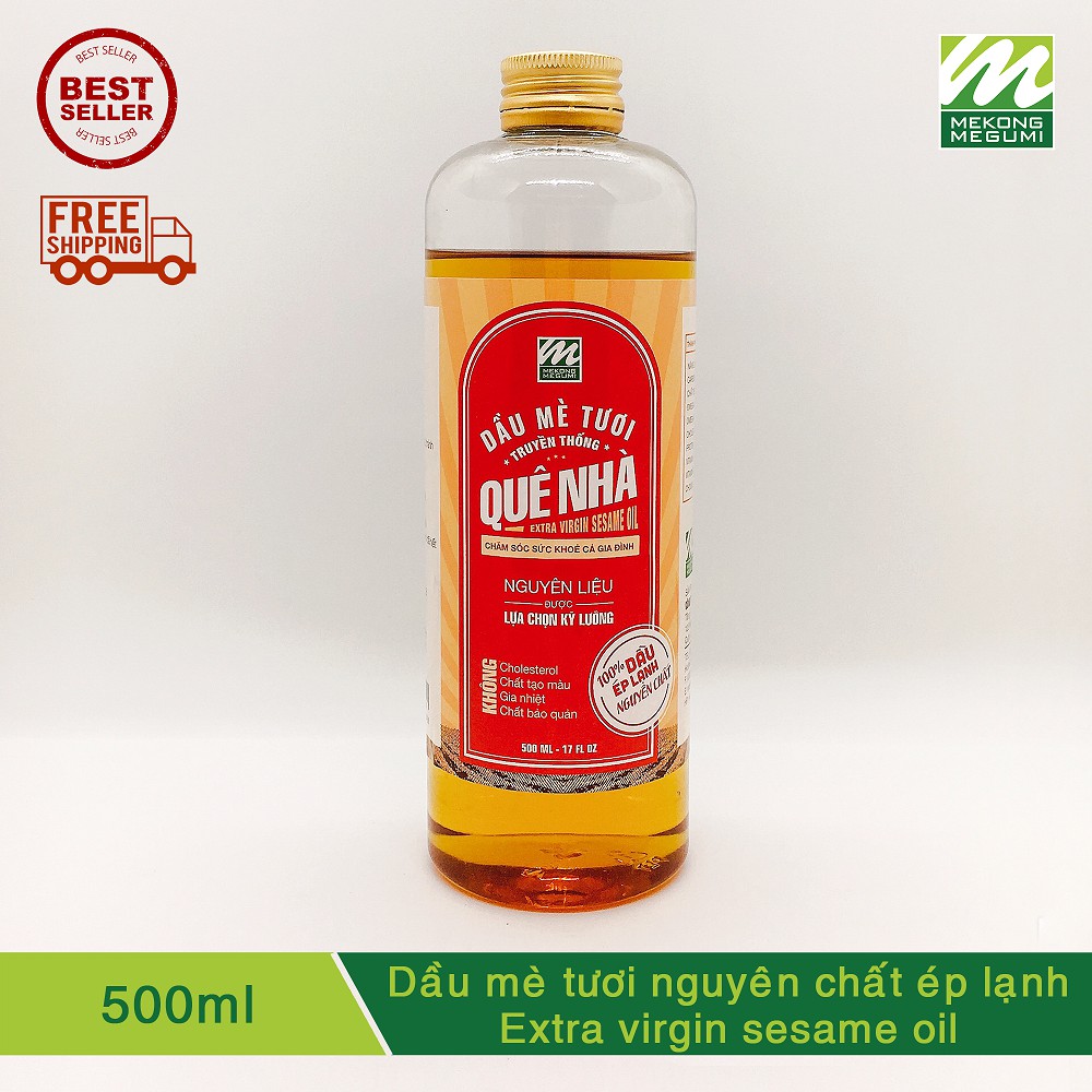 Dầu mè tươi nguyên chất ép lạnh MEKÔNG MEGUMI _ 500ml (Extra Virgin Sesame Oil)